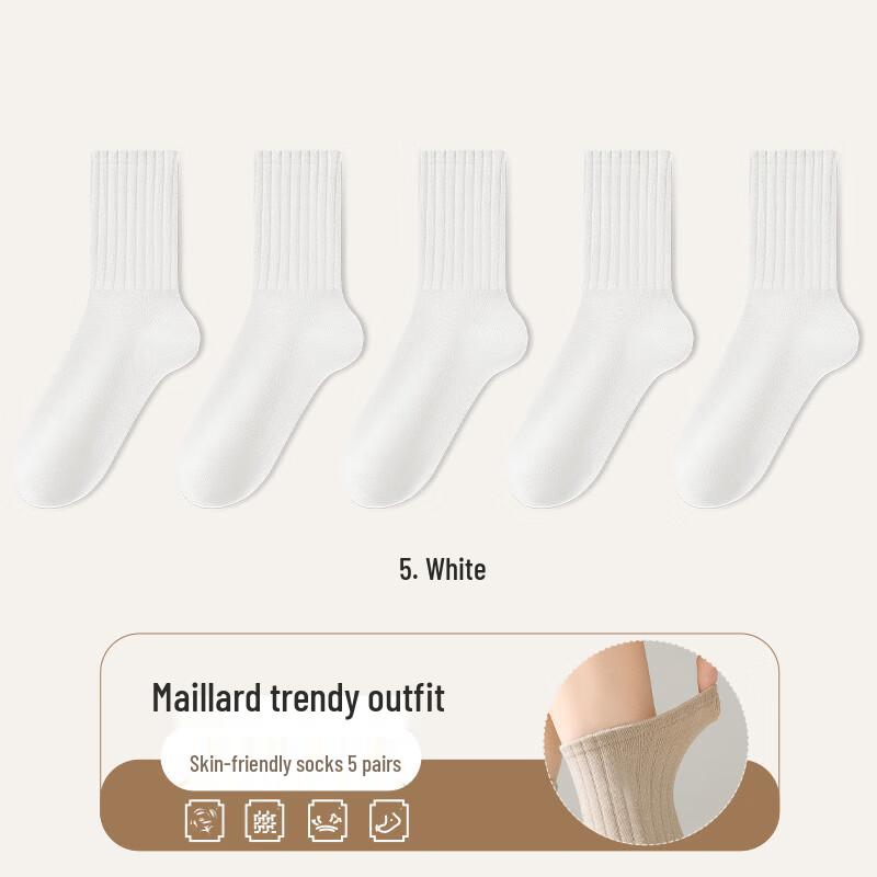 Yalu Women s Mid-Calf Socks - 5 Pairs 39