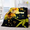 Softball Flower Style Personalized Text Blanket Multi-purpose Personalized Blanket Soft Warm Cozy Perfect for Chair Bedding Office Home Decor