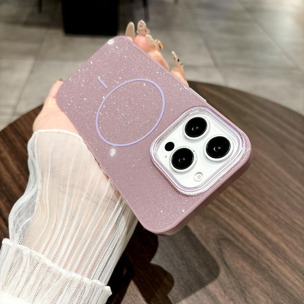 Luxury Bling Glitter Magsafe Magnetic Case For iPhone 16 Pro Max 15 14 13 12 11 Plus Wireless Charge Shockproof Back Cover