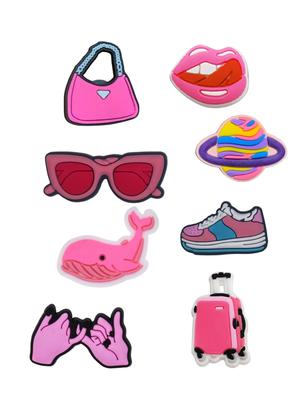 Jibbitz Pink Theme Fashion Pink Jibbitz 8 Pcs Accessories Crocs Decoration