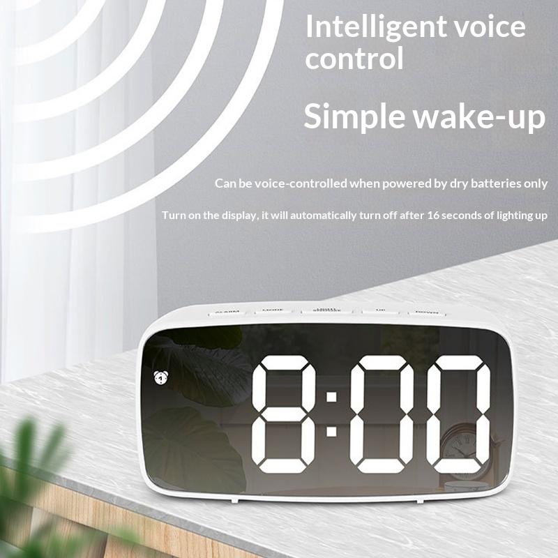 Led Mini Mirror Alarm Clock Electronic Digital Alarm Clock Digital Table Clock Room Desk Decorating Smart Small Tools Home