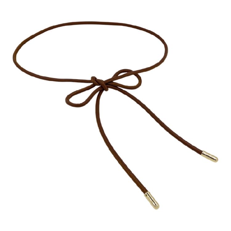 Круглый ПУ Кожаный Шнур Тонкий Пояс для Женщин Модное Украшение на Талию Завязанный Пояс для Декоративного Пальто Юбки