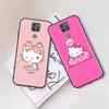 Black Case for Xiaomi Poco X6 X4 M5 M6 F5 F6 C65 C55 C50 C51 C40 Pro Redmi 14C A3X 13C 12C 11T 10A 9C Note 7 6 8A Plus L-12 Hello Kitty
