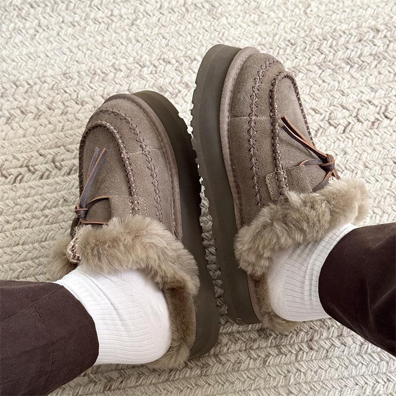 Mao Mao Slippers Women Wear Alpine Ethnic Style Lazy People Pedal Thickened Thermal Cotton Slippers Henan Sangpo Village