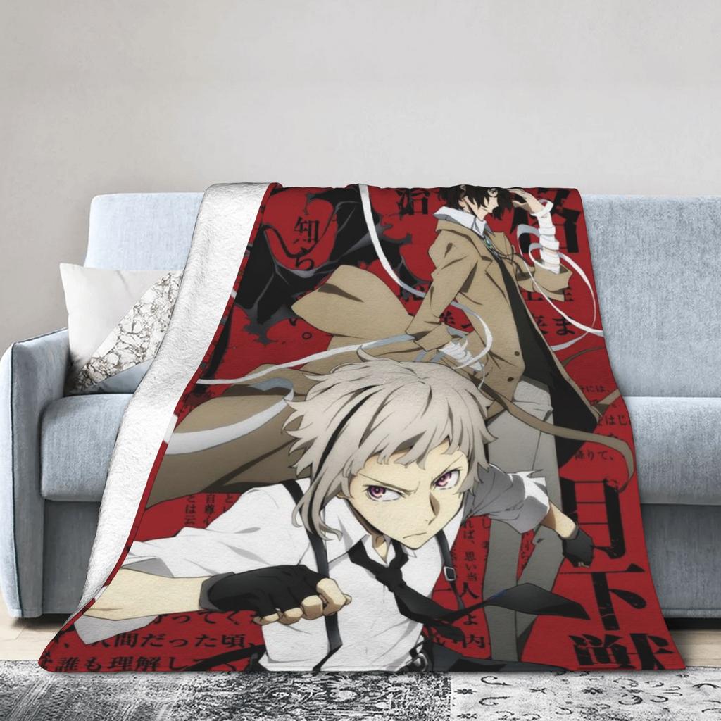 Super Soft Bungos Strays Dogs Manga Atsushi Nakajima Throw Blanket Premium Fleece Flannel Blanket Cozy Plush Blankets All Season