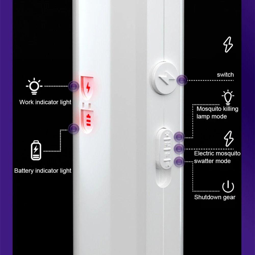 Pălărie de muște portabilă, lampă capcană pentru țânțari de mână, încărcare USB rapidă, 2 în 1, aparat electric pentru insecte, pentru interior