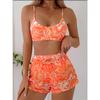 Sexy Bikini 2025 Women 3 Pieces Swimwear Female High Waist Swimsuit Orange Bathers Swimming Bathing Swim Suit Summer Beachwear