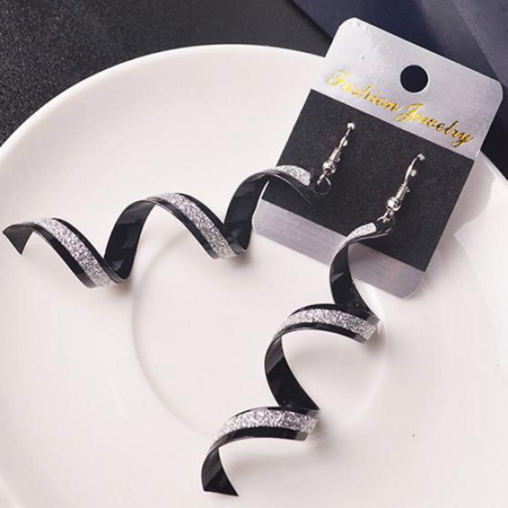 Twist Spiral Eardrops Long Drop Women Retro Style Fashion Dangle Hook Earrings