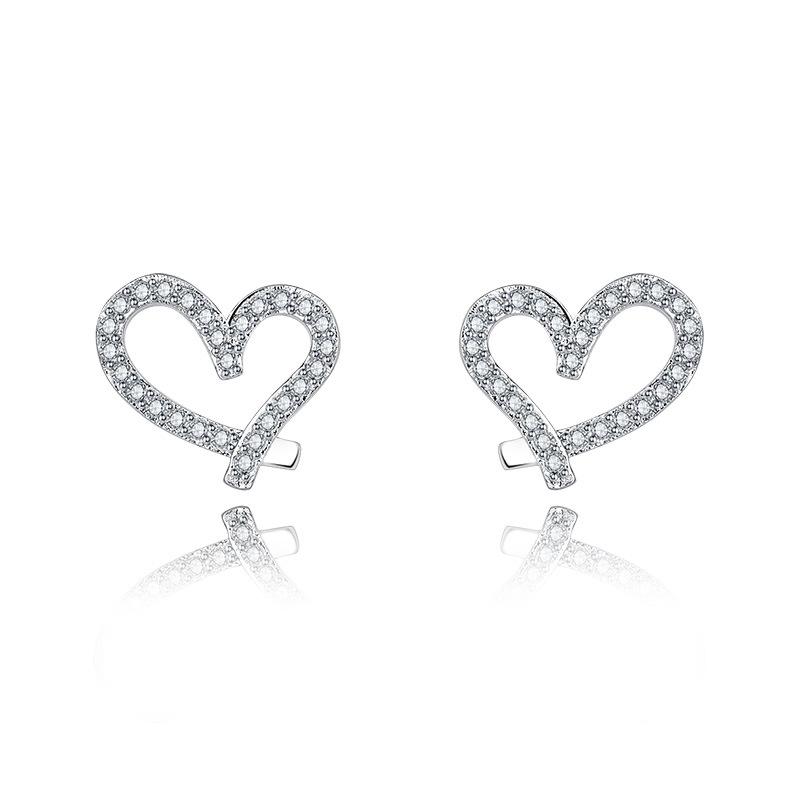 925 Sterling Silber Ohrringe Hohe Qualität Herz für Damen Modeschmuck Hochzeit Verlobung Party Geschenke süß
