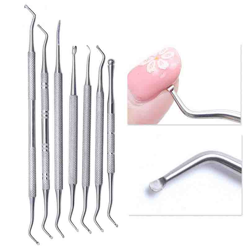 

Серебряная канавка, корректор для пальцев на ногах, толкатель для кутикулы, средство для удаления из нержавеющей стали, маникюрные инструменты для ногтей