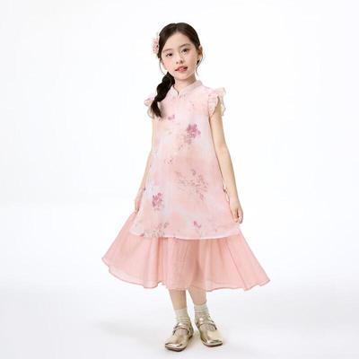 Chinesisches Blumenkleid für Mädchen