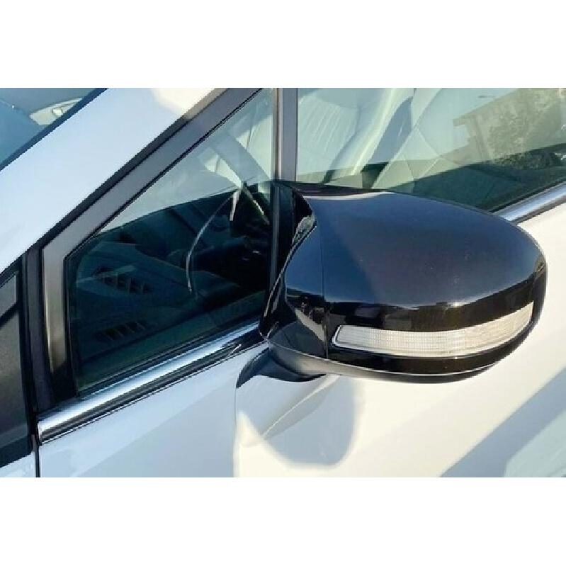 Gloss Black Ox Horn Rear View Mirror Cover Trim 2pcs For Honda Civic 2012-2015