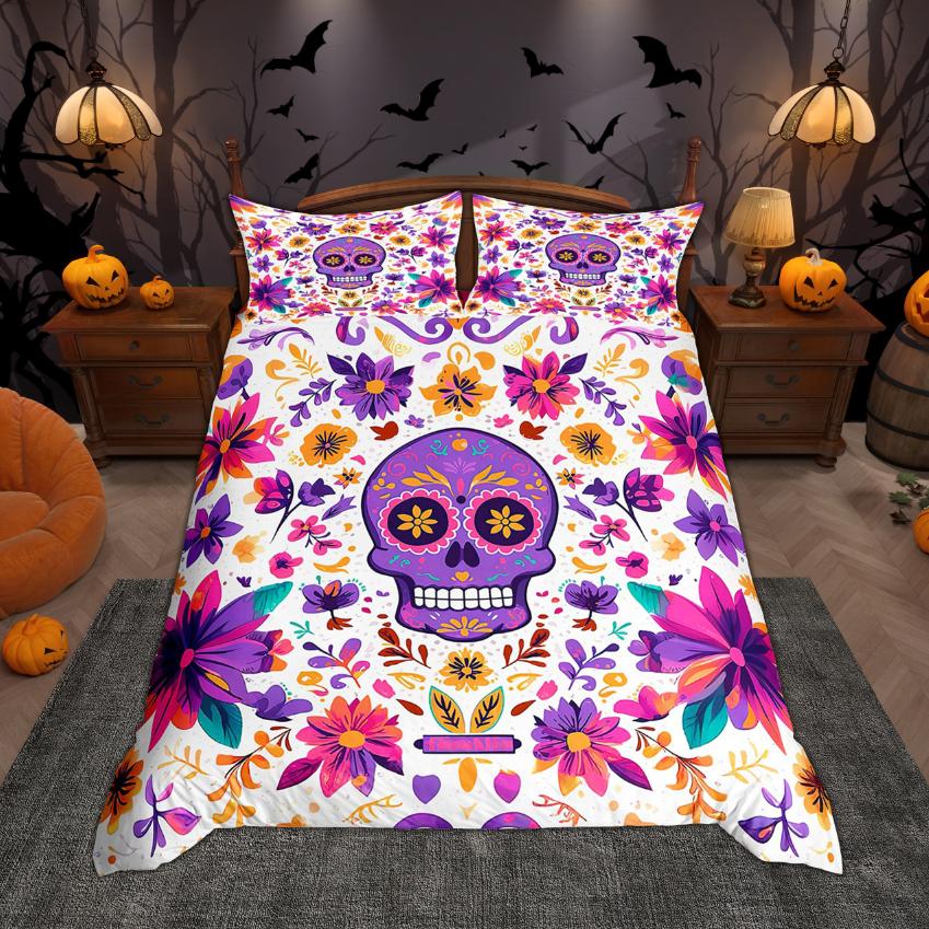 Comforter Homewish Funny Skull Skeleton 2Pcs/3Pcs Happy Halloween Bedding Treat Or Trici