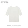 Northern Deer French Style V-neck Knit Top: Lyocell & Triacetate Blend, Short Sleeve, Summer Chic