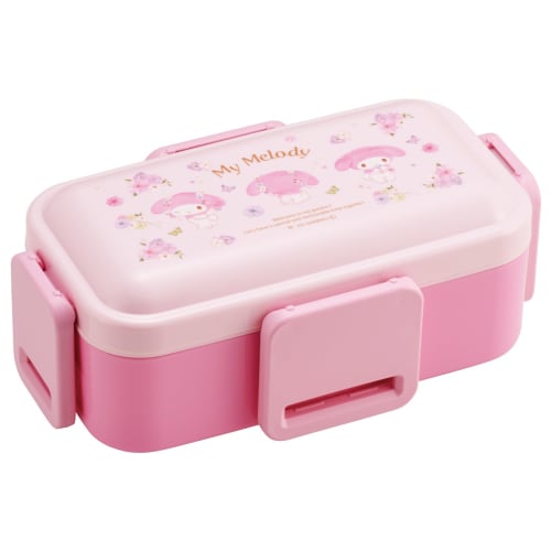 Skater Bento Box, Fluffy Serving, Two-Tier, 600ml, Made in Japan, Sanrio My Melody, Pastel Vivid Watercolor Floral Print, Girl's PFLW4-A