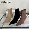 Fashion Eilyken Fashion Spring Autumn Sexy High Heels Pointed Toe Ankle Boots Woman Nightclub Party Shoes Zipper Short Booties