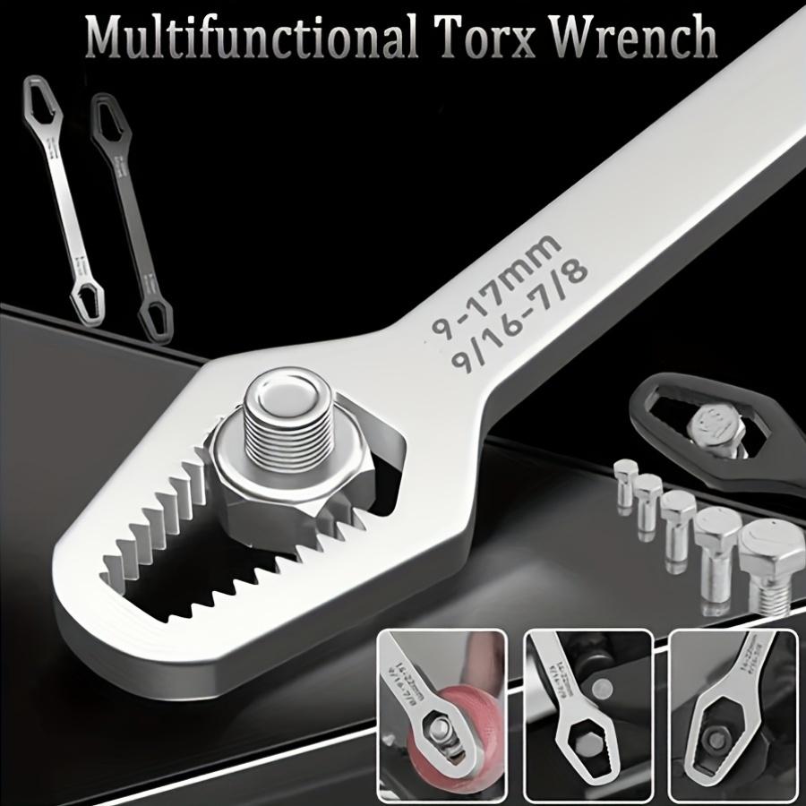 

1 Piece Multifunctional Black 5mm Thickness T-Shaped Wrench, Adjustable Self-Tightening Double-Head Wrench, 3-17 mm Wrench, чёрный