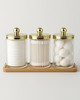 Qtip Holder Bathroom Organizers and Storage Box Cotton Swab Dispenser Cotton Ball Holder with Tray Jars Bathroom Containers