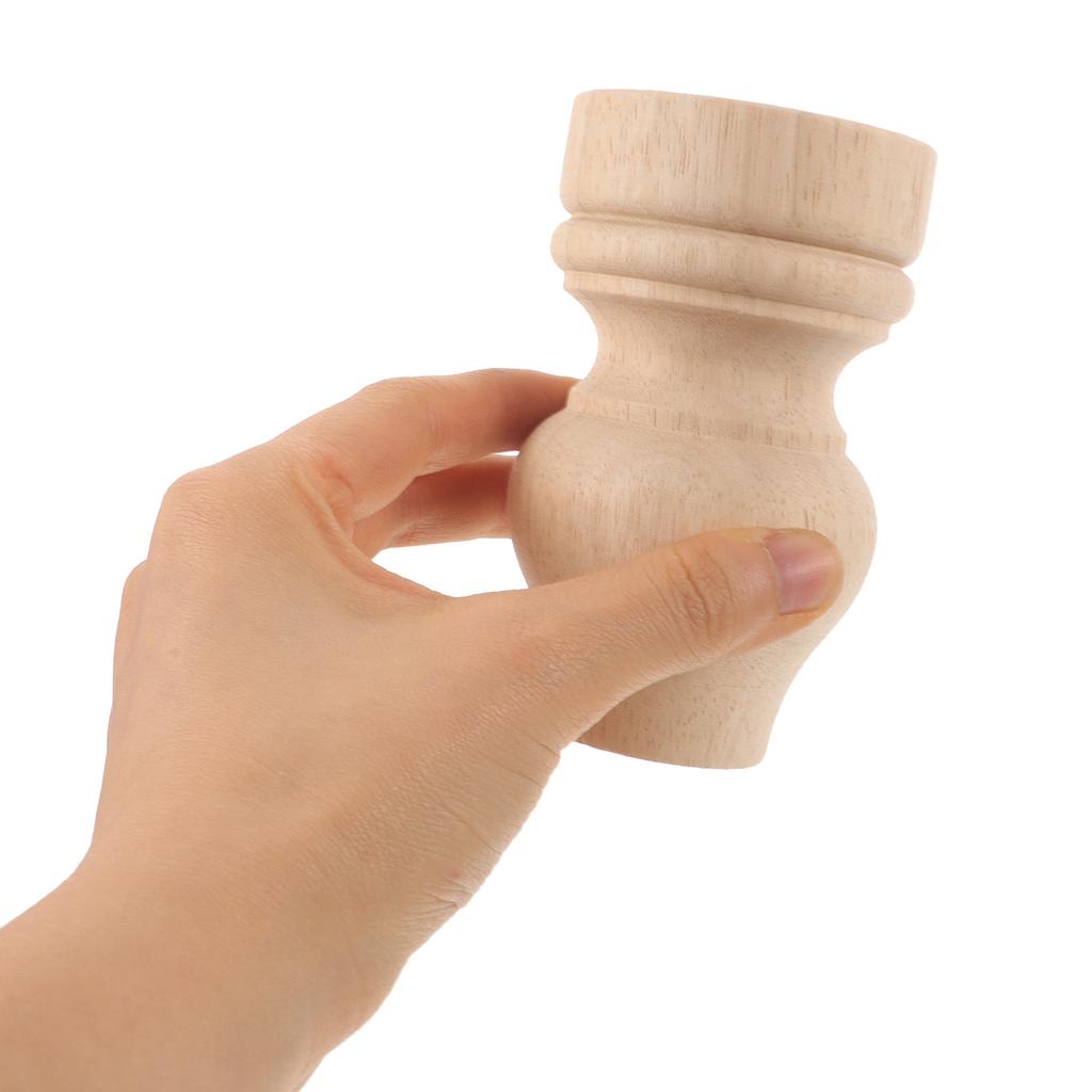 Wooden Carved Table Legs Accessories Solid Wood Cabinet Legs Round Furniture Legs Replacement For Dresser Cabinet Table Sofa