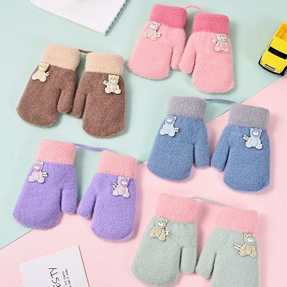 

Knitted Wool Kids Winter Gloves Thicken Hand Warmer Glove Bracers For Children Toddler Kids фіолетовий