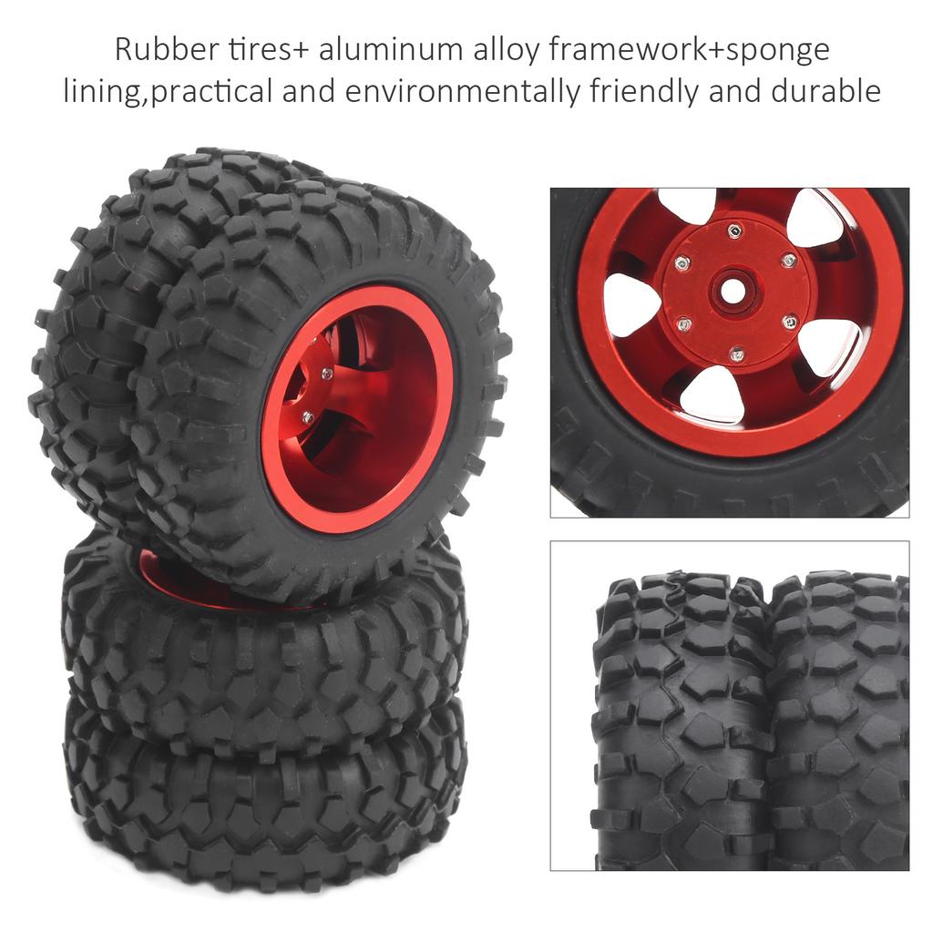 2Pcs RC Rear Tire Wheel Tyre 55mm Dia Fit for WPL D12 1Celsius10 Remote Control Truck