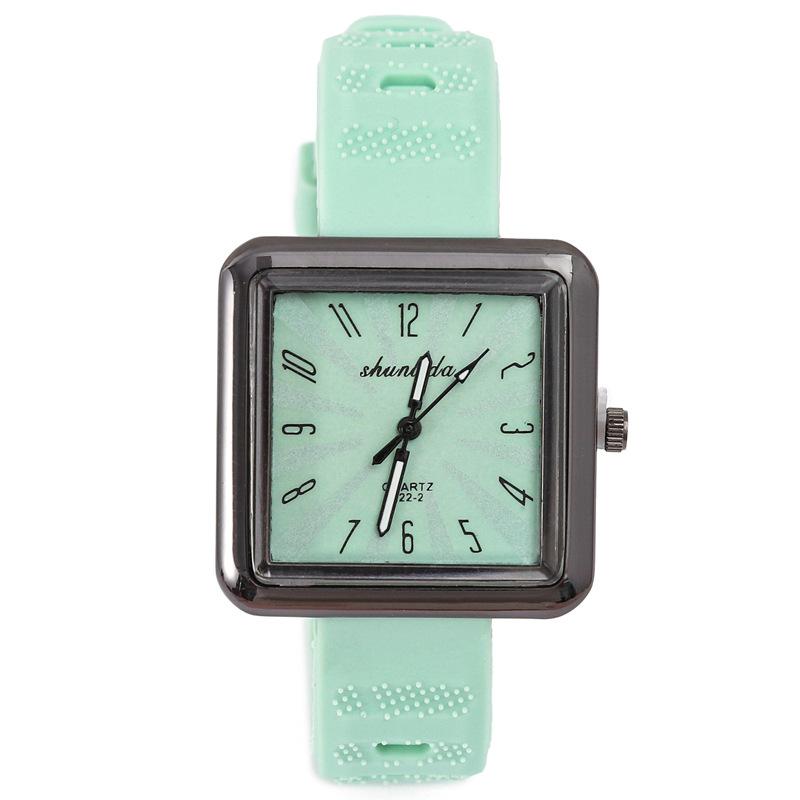 Dopamin Digital Damen Armbanduhr Quadratisch Silikonarmband Quarz Uhr Weiblich College Stil Freizeit Studenten Uhr