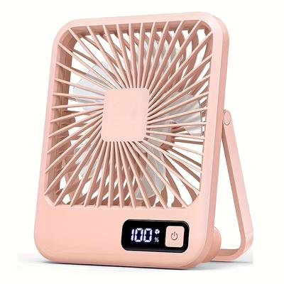 Ultra sessiz taşınabilir masa fanı, 180° dönebilen, 5 kademeli ayarlanabilir rüzgar, USB şarjlı, güç göstergeli - ev, ofis, seyahat ve dış mekan kullanımı için ideal