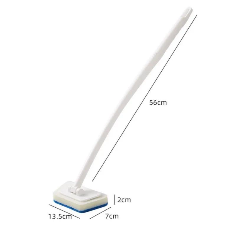 Bathroom Cleaning Brushes Multi-Functional Brush Trapezoidal Design Long Handle Removable Sponge Household Tool for Wall Bathtub Ceramic Tile Clean