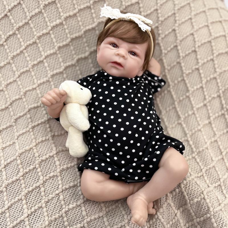 Realistyczne 18 odrodzonych lalek ELIJAH Bardziej realistyczne słodkie obciążone ciało z materiału noworodki lalka z wszczepionymi włosami zabawka do przebierania dla maluchów zabawka do zabawy