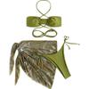 Clothing New European And American Sexy Bikini Split Gauze Skirt Three-Piece Swimsuit Female Bikini