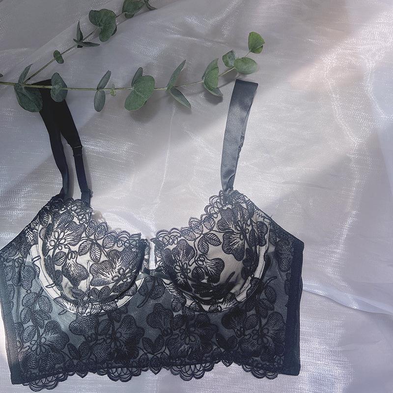 French Lace Fishbone Corset: Sexy Embroidered Camisole with Thin Bra Cups for Women