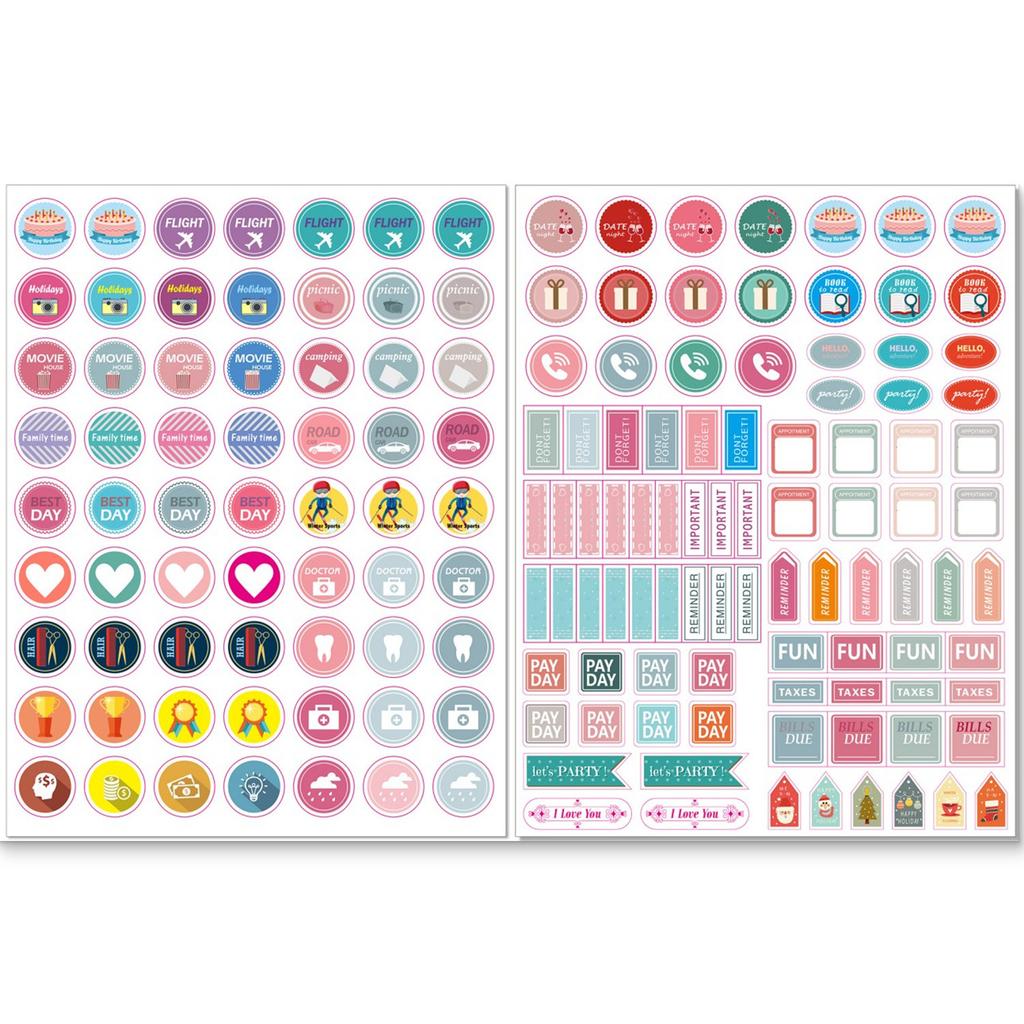 Planner Reward Theme Stickers Waterproof Creative Memo Markers Self-Adhesive Decals for Journaling Scrapbooking