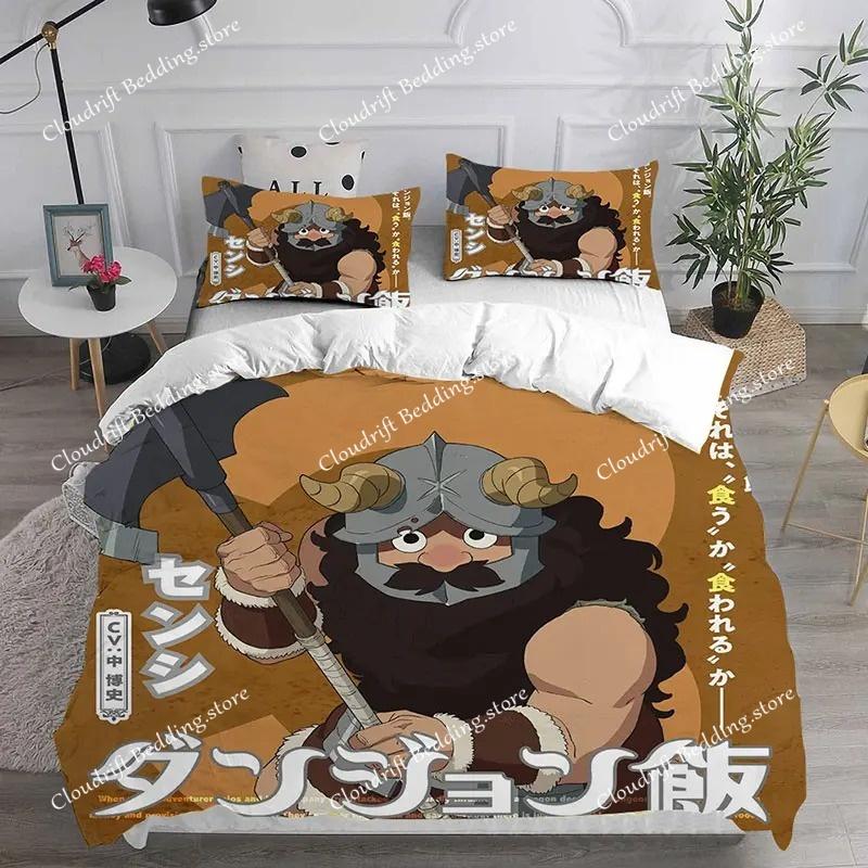 Modisches 3D-bedrucktes Anime Delicious in Dungeon Bettwäsche-Set Jungen Mädchen Einzel Doppel Queen King Größe Bettbezug Kissenbezug Bett Jungen Erwachsene