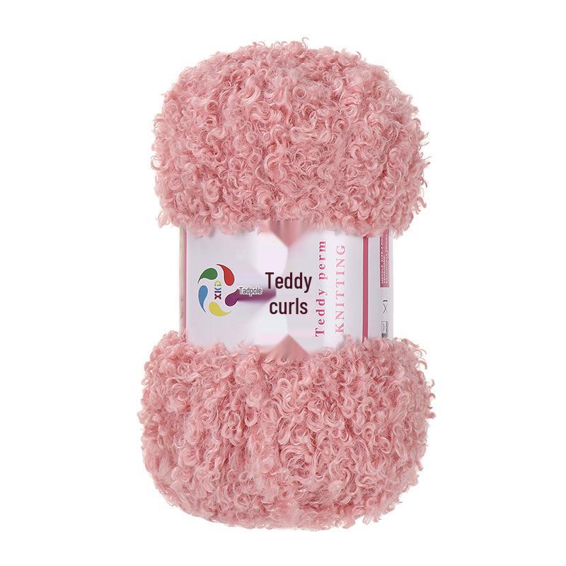 Curly Faux Fur Plush Yarn for DIY Hand-Knitting - Teddy, Doll Accessories, Scarf, Hat, Vest, Thick Coral Fleece