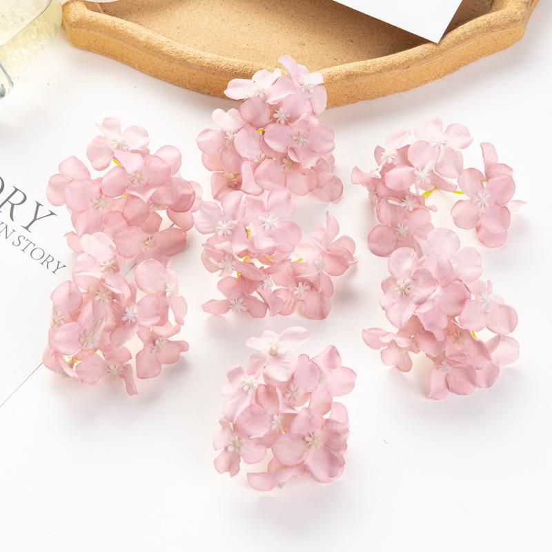 Simulation Hydrangea Shooting Prop Head DIY Handmade Hydrangea Wedding Lead Hydrangea Flower Wall Single Small Hydrangea Fake Flower Decoration