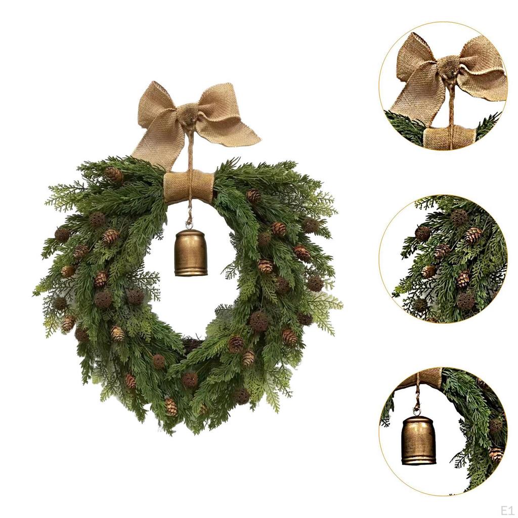 Christmas Bell Wreath Artificial Decoration for Celebration Party Holiday