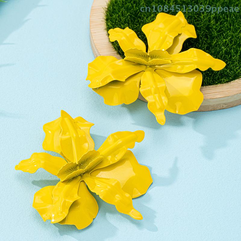 1 Paio Orecchini a Fiore Irregolari Pieghettati per Donna Retro Eleganti Moda Temperamento Accessori per Orecchie Gioielli da Festa alla Moda