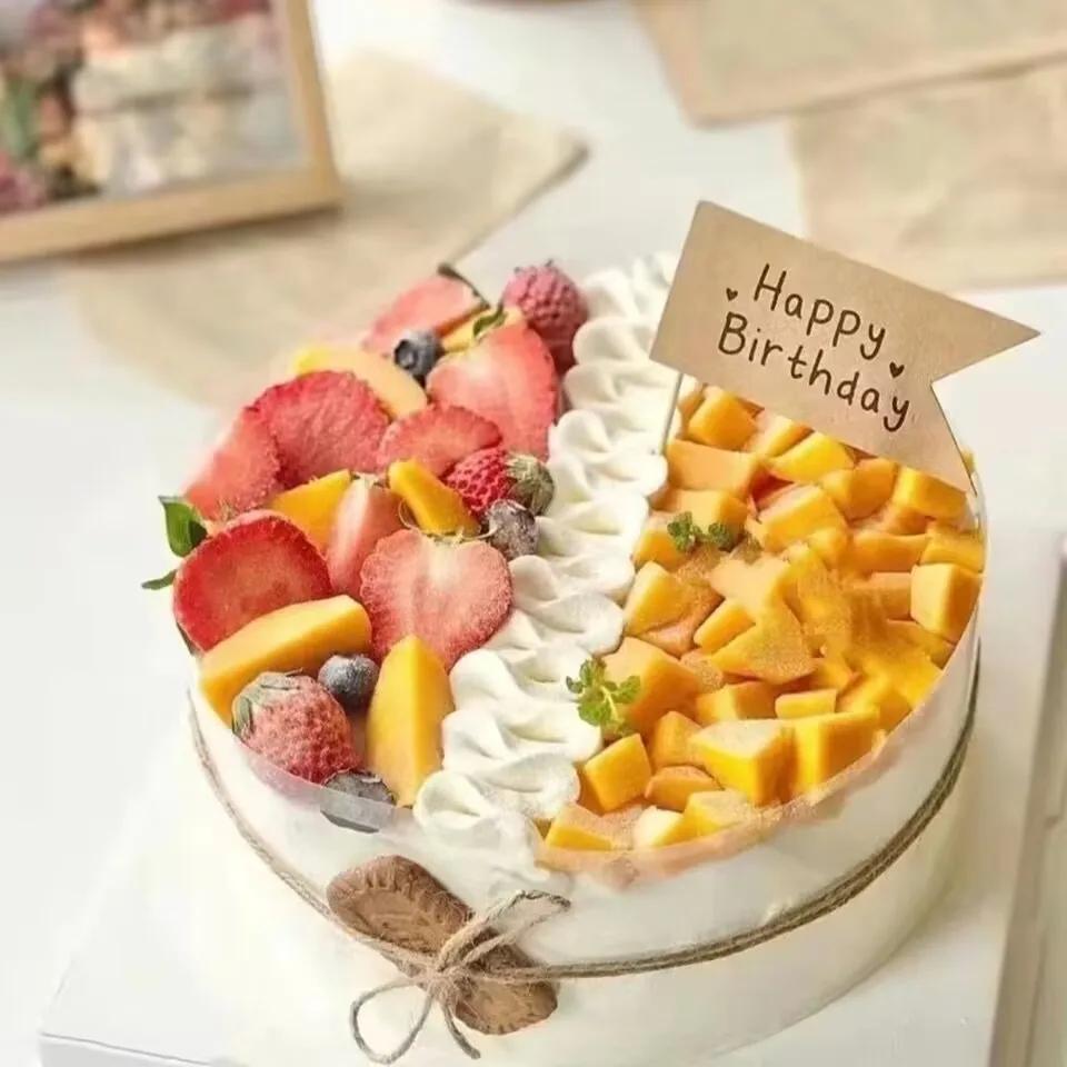 Simulated Birthday Cake Model Crafts Fake Fruit Cake Mold Decoration Shop Window Sample Display Home Ornaments Photography Props