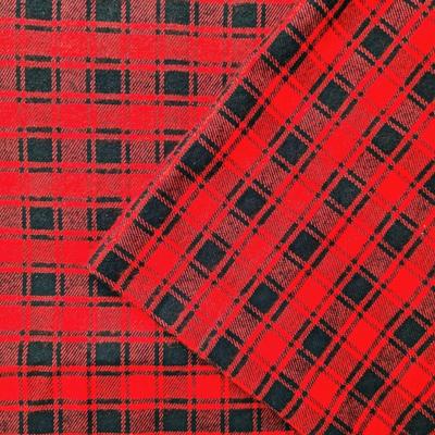 Frühling/Sommer Rotes Karomuster 100% Baumwolle Gebürsteter Stoff für Damen-, Kinderbekleidung & Gepäck, Windjacke, JK Faltenrock Maßanfertigung