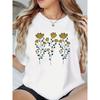 Flowers Printed Women's Oversized Soft and Comfortable T-shirt, Round Neck Short Sleeved, Machine Washable,