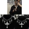 Bohemian Heart Cross Necklace With Geometric Alloy Pendant For Women