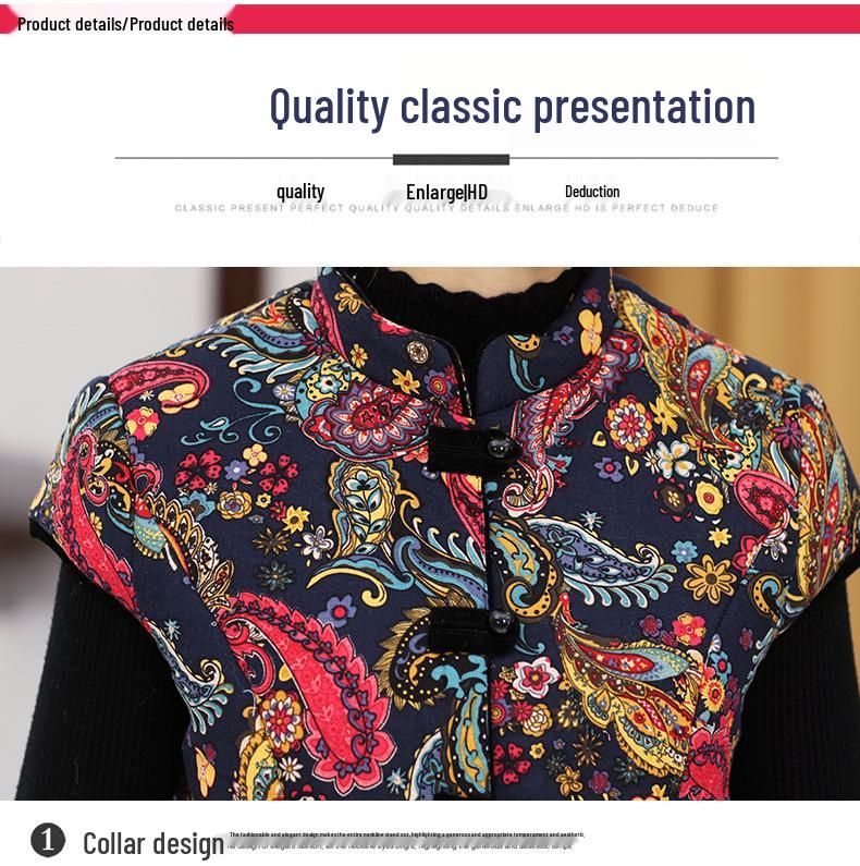 Warm Autumn/Winter Cotton Vest for Women Aged 60-80 - Grandma Style
