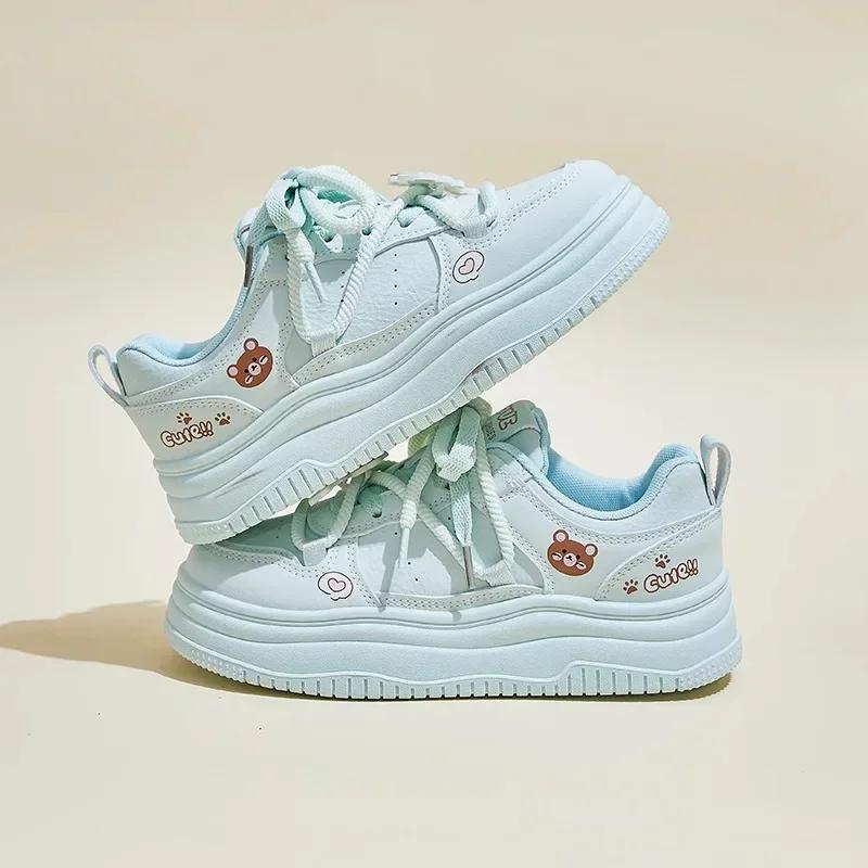 2026 Spring New Style Korean INS Women's Student Thick Bottomed Casual Street Shoes Nylon Upper Rubber Sole Adult Size-3cm