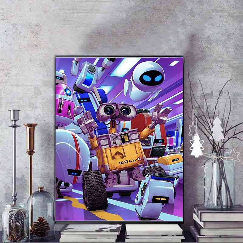 Disney Diamond Painting WALL-E Space Carnival Illustration 5D DIY Diamond Painting Embroidery Set Round Diamond Art Mosaic Home Decor
