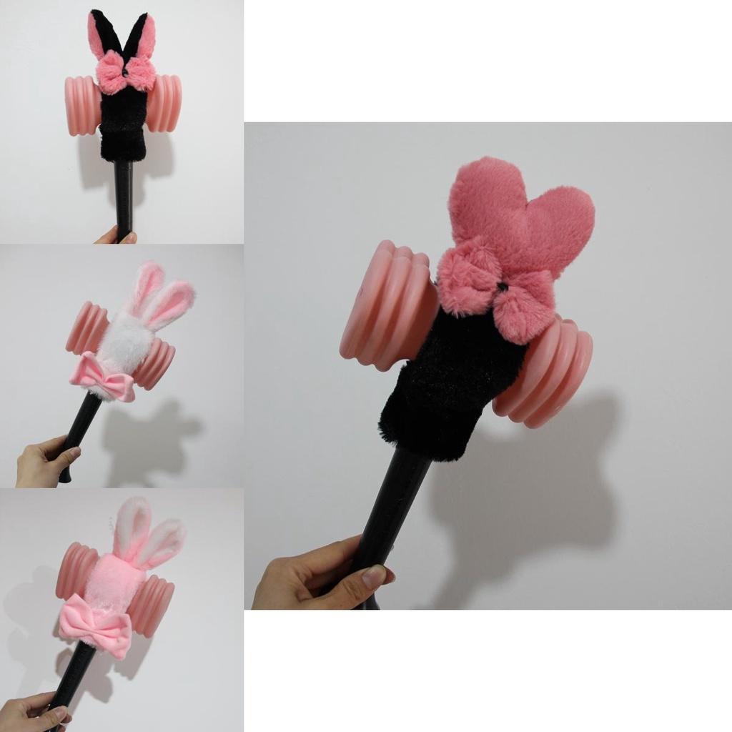 Koreański Różowy Podpórka Światło Pokrowiec Pluszowe Otoczenie Lisa Świecący Patyk Czarny