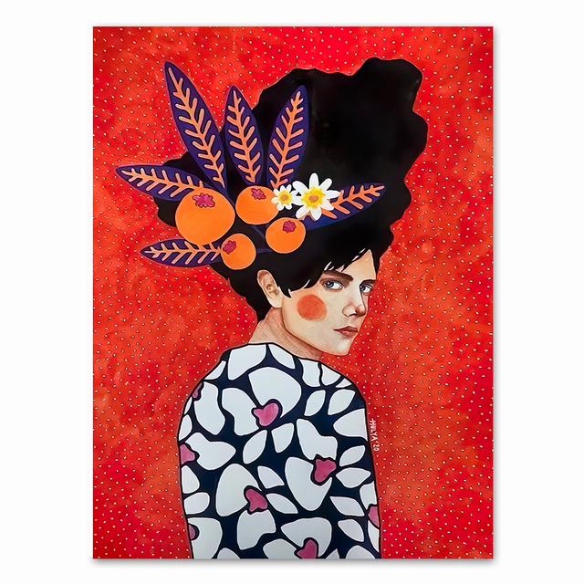 Abstrakte Mädchen Haar Blume Vogel Wand Kunst Leinwand Malerei Nordic Poster Und Drucke Vintage Wand Bilder Für Wohnzimmer Dekor kein Rahmen