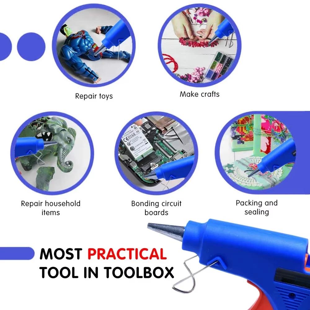 20W Hot Melt Gun Handmade DIY Accessories Children Hot Melt Seal Fire Glue 7 Mm Caliber Household Hot Melt Gun Set Home Repairs