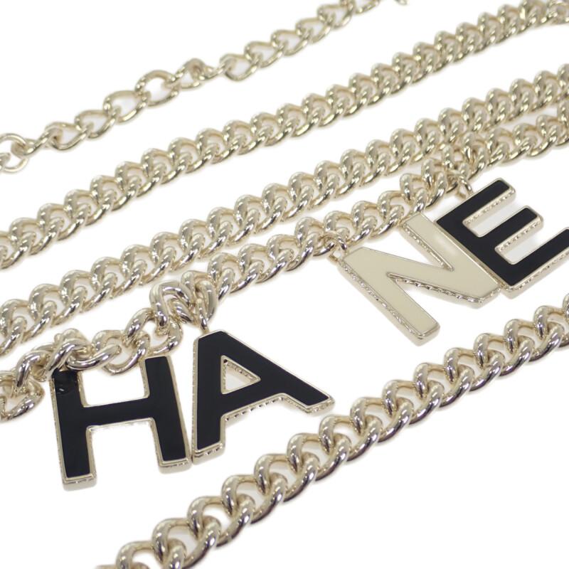 Chanel Pasek metalowy złoty/biały Kobiety