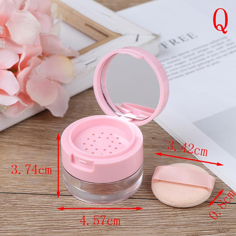 7 Style Empty Cosmetic Sifter Loose Jar Container Puff Box Mirror Container Case