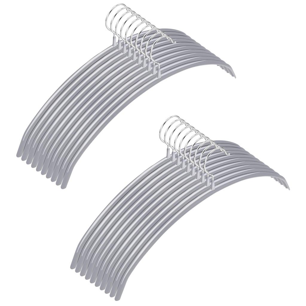 TITIROBA 23AB182 Non-Slip, Shape-Retaining, Mark-Leaving Hangers, 20-Pack, Gray,